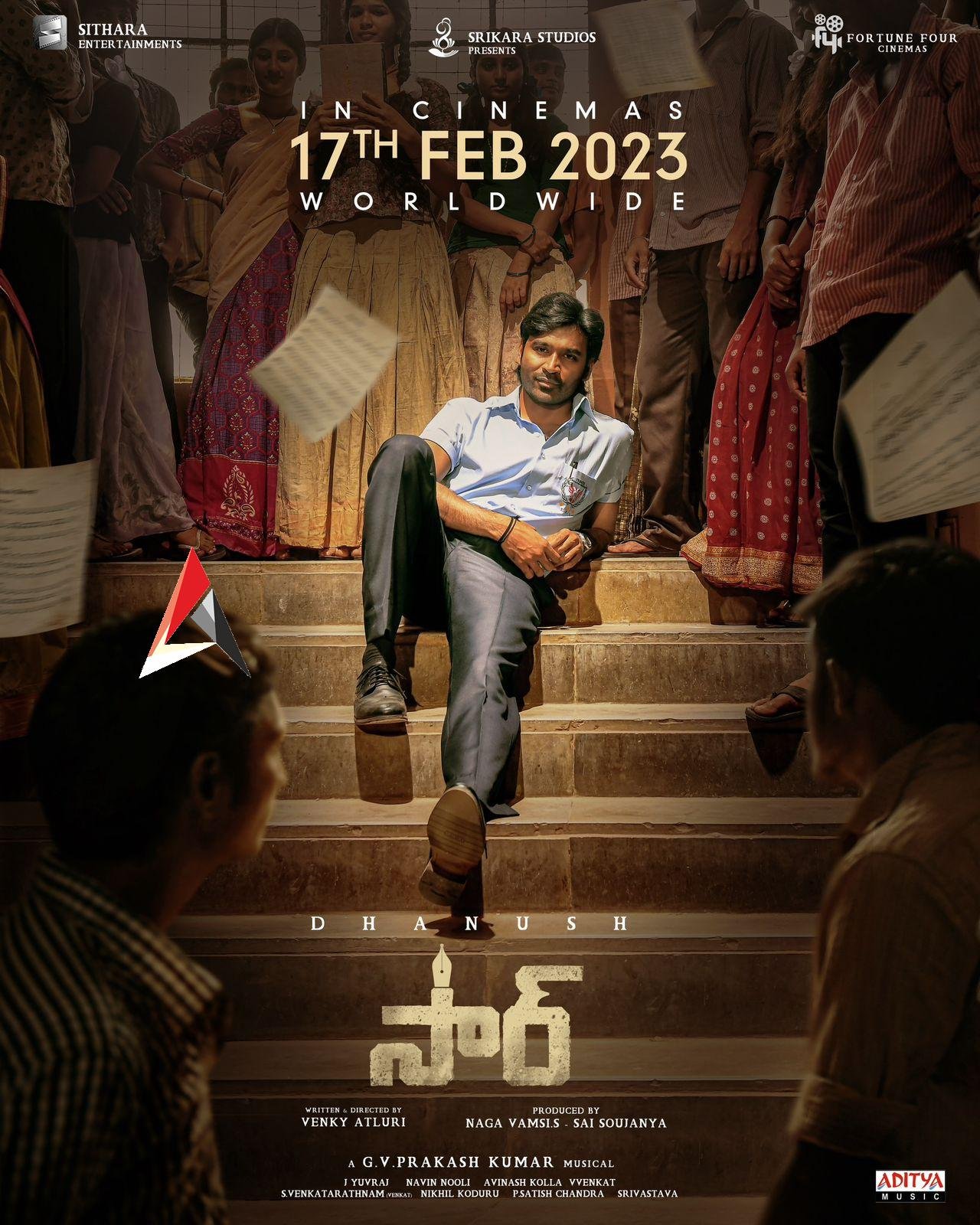 ధనుష్ ‘సార్’ 17 ఫిబ్రవరి 2023 న విడుదల *ఆకట్టకుంటున్న విడుదల తేదీ ప్రచార చిత్రం