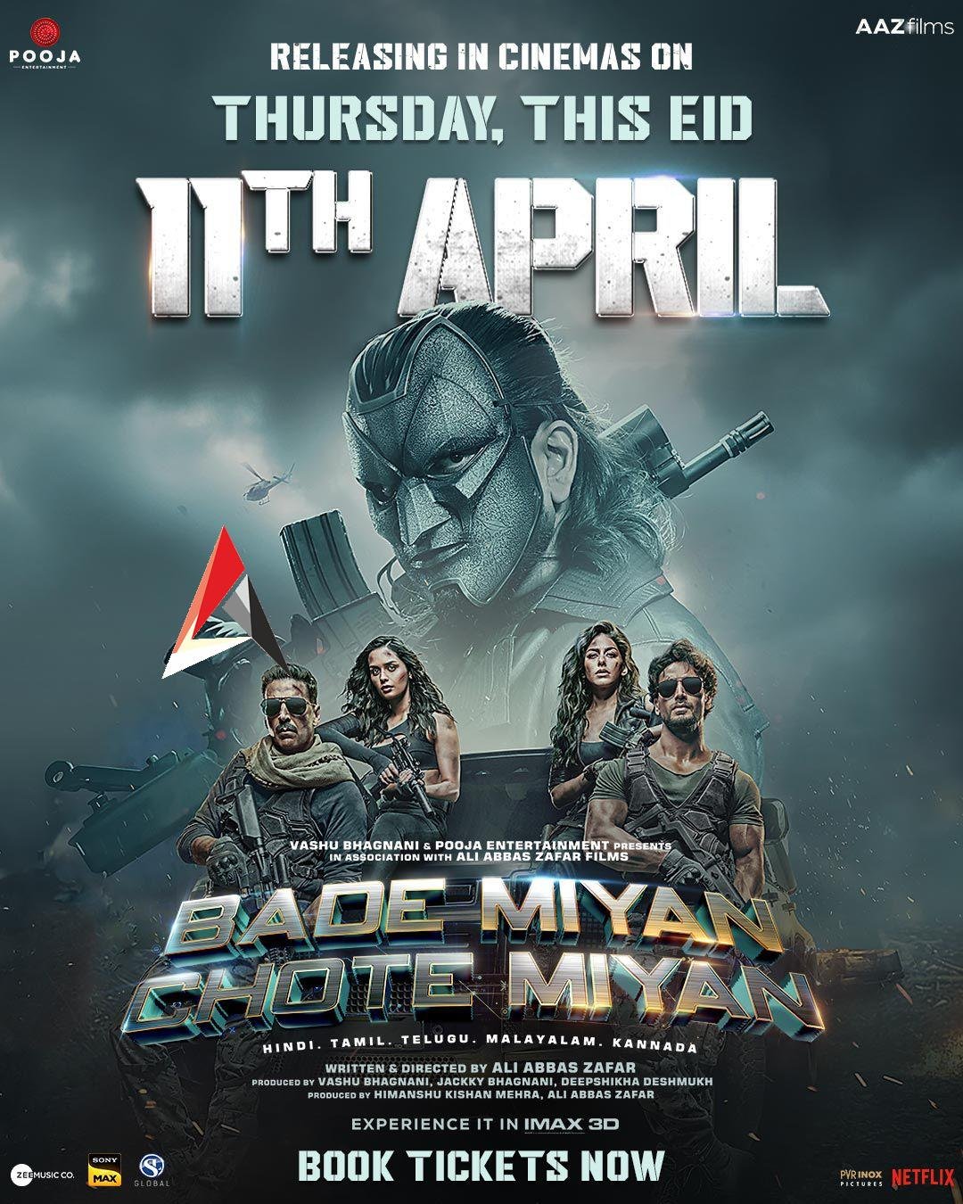 అక్షయ్ కుమార్ & టైగర్ ష్రాఫ్ భారీ మల్టీస్టారర్ ‘బడే మియా చోటే మియా’ ఏప్రిల్ 11న విడుదల  !!