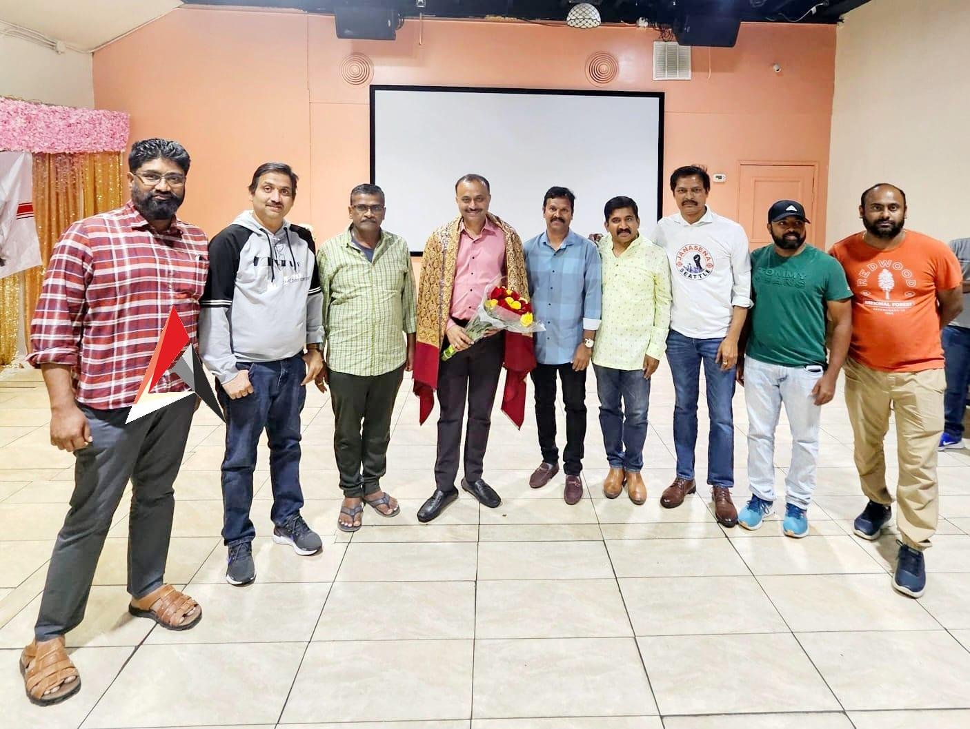 అమెరికాలోని సియాటిల్లో టీజీ విశ్వ ప్రసాద్ను ఘనంగా స్వాగతించిన జనసైనికులు